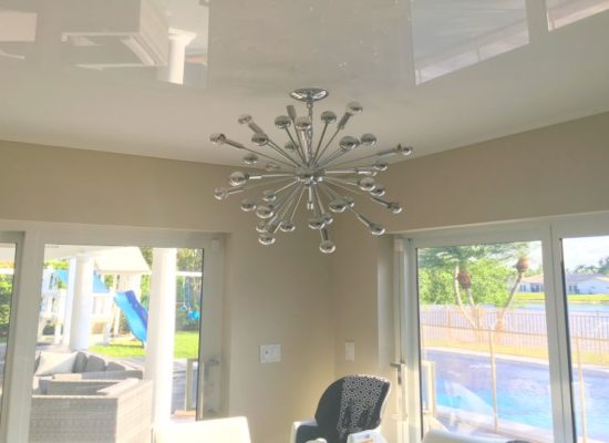 Yacht Fabric Vinyl ceiling suspended reflective Stretch Ceiling system glossy